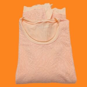 Soft Surroundings Women's Tunic Medium Orange Lace Overly Boho Blouse Preowned